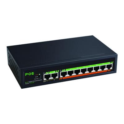 China High Performance Realtek Chipset 10/100/1000Mbps 10 Ports Gigabit POE Ethernet Switch with Good Price for sale