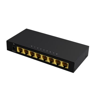 China 2021 New Arrival Metal PCBA+ 8 Port Ethernet LAN Full and Half Duplex 10/100/1000Mbps Switch for Office for sale