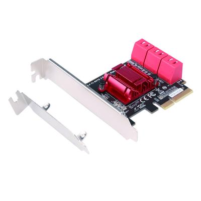 China PCBA + SATA 3.0 Metal 6Gbps 6 Ports Adapter to PCIe 3.0 4X Expansion Card with ASM1166 Chip for sale