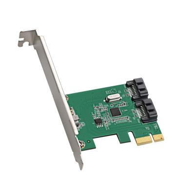 China Lead Free PCI Express x1 2 to SATA 3.0 Expansion Card with Asmedia 1061 Chipset for sale