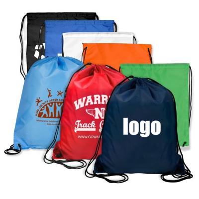 China Custom hot sale 210D RPET polyester rope handle colorbag ​​sport promotional drawstring bag for sale