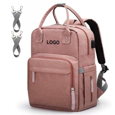 China With USB Factory Custom Made Premium Mummy Baby Diaper Bag Outdoor Backpack For Travel OEM Fashionable With A Pacifier Bag for sale