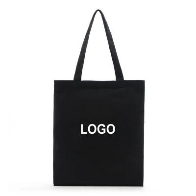 China Black Cotton Canvas Handle Canvas Printing Bag Printing 100% Promotional Custom Handled Tote Bag for sale