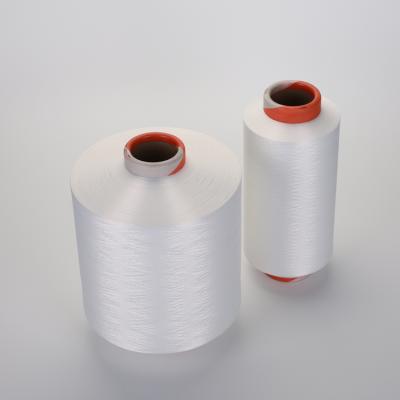 China Anti-bacteria 150/48/1 semi matt raw white NIM polyester yarn for making sofa covers. for sale