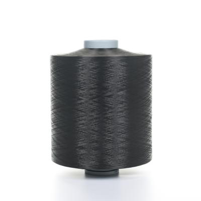 China Anti-bacteria factory sale 300D/96F dope dyed black yarn recycled polyester dty for ribbon weaving for sale