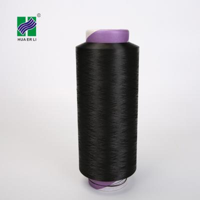 China Anti-bacteria Oeko Tex certified polyester yarns sd black nim s nim s twist dty 120/72 for weaving and knitting for sale