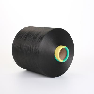 China Anti-bacteria Polyester Yarn DTY 150D/48F/1 NIM Dope Dyed Black AA Grade For Outdoor Sofa Fabrics for sale