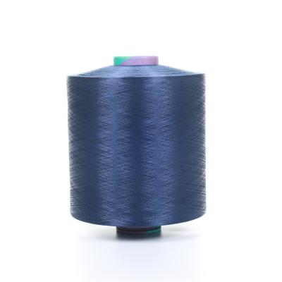 China Semi Dull Anti-bacteria DTY 150d 144f 144f Dope Dyed Polyester Yarn Filament 100PCT Blue High SD DTY for sale