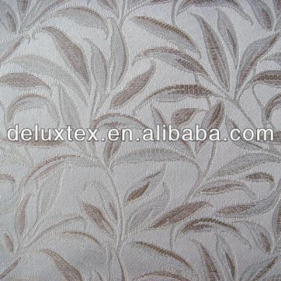 China Custom Blackout Chinese Pattern White Silk Fabric For Chairs Leaf Design 100% Polyester Jacquard Fabrics for sale