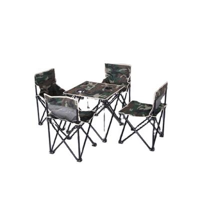 China Excellent Quality Convenient Storage Steel Pipe Folding Table and Portable Durable Thickened Chair Easy-carrying Set for sale