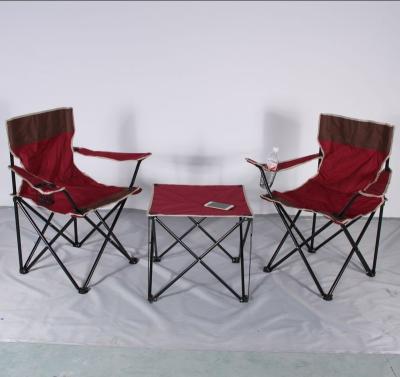 China Easy-carrying Portable Outdoor Folding Table and Chair Suit with Bold Aluminum Tube is firm and stable for sale