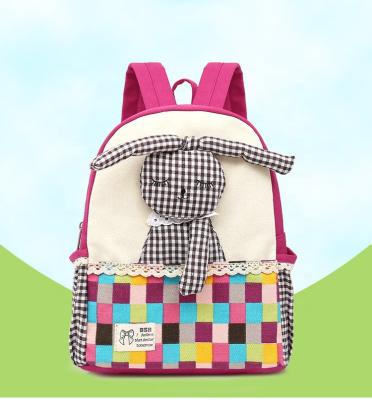 China Fashion Lovely Rabbit Polyester Girls Schoolbag Kids Printing Kids Backpack Primary School Bag Child 3-8 Years Old for sale