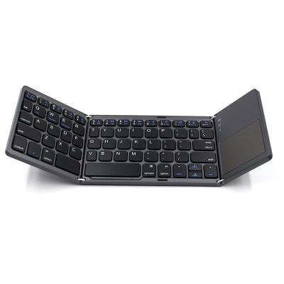 China Hot Sale Black Layout Foldable Wireless Folding Keyboard Qwerty And Touch Pad Wireless Keyboard for sale