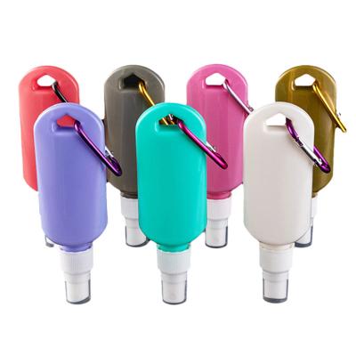 China BEAUTY PACK 30ml 50ml 60ml Hand Sanitizer Hook Alcohol Trigger Colored Mini Key Chain Spray Bottle With Key Chain Key Ring for sale