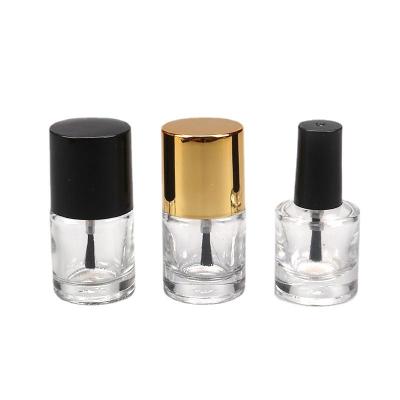 China Personal Care Wholesale Caps 5Ml 10Ml 15Ml Cylindrical Special Transparent Empty Gold Nail Polish Bottle for sale