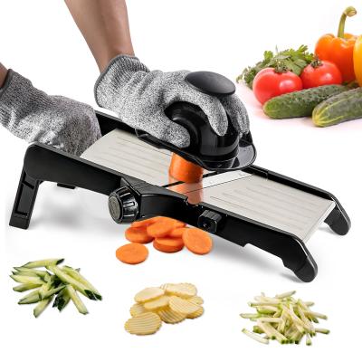 China Viable Adjustable Vegetable Food Cutter Slicer Vegetable Mandoline Slicer with Stainless Steel for sale