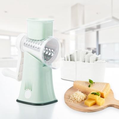 China Viable Manual Food Processor 5 Blades Rotary Cheese Grater Grater With Handle Vegetable Grater Slicer For Kitchen for sale