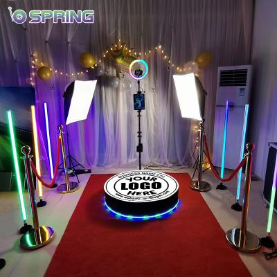 China Full glass metal/RGB LED hot sales party machine red carpet for magic photo booth 360 120cm 360 photo booth 360 photo booth for sale