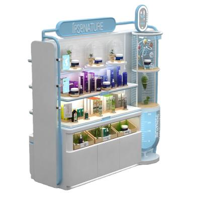 China Cosmetic Shop Skin Care Display Stand Cabinet Rack Showcase Kiosk Rack for sale