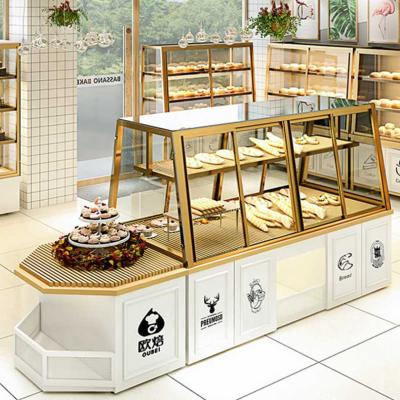 China Morden Bakery Wooden Display Bread Rack Display Cabinets Bread Display Racks for sale