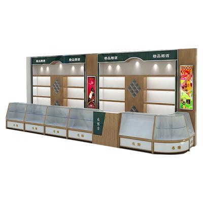 China Shopping Mall Supermarket Liquor Shelf Wine Rack Wine Display Cabinet And Cigarette Display Counter for sale