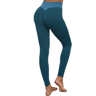 China European and American sports tight pants high waist jacquard fitness yoga antibacterial seamless elastic pants for sale