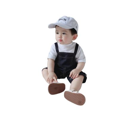 China Baby Climbing Suit Children's Overalls One Piece Casual Short Two Piece Fake Sleeve Strap for sale