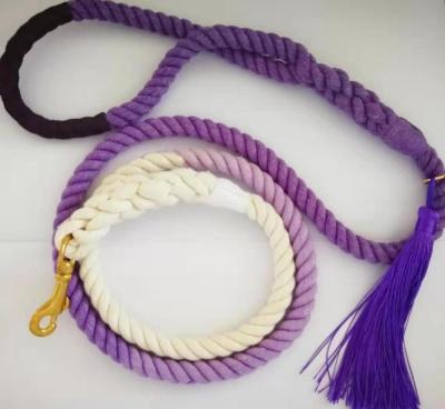 China Viable Rope Dog Leash - Cotton - Purple Handmade Dog Collar Dog Rope Leash for sale