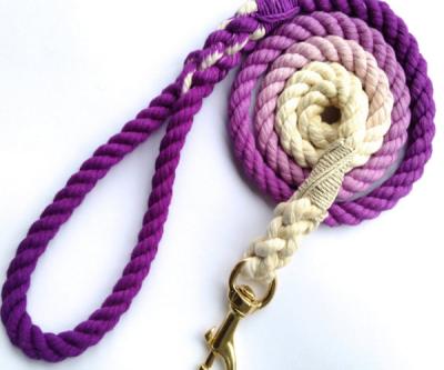 China Durable Braided Rope Dog Collar And Ombre Dog Leash SET Pet Suppliers for sale