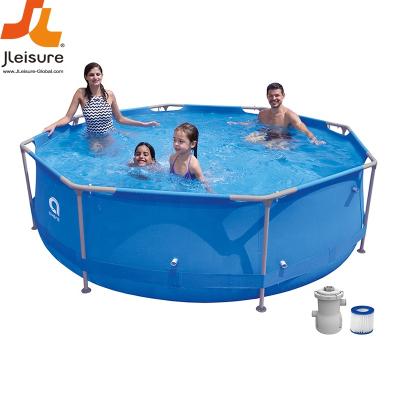 China Family Swimming Pool 10 Feet Round Steel Frame Swimming Pools Jilong Avenli Family and Kids Pool Pools with Pump and Filter for sale