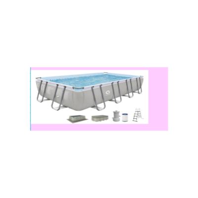 China Family Swimming Pool RECTANGULAR STEEL FRAME POOLS Jilong Avenli Swimming Pools With Pump And Filter For Family And Children for sale