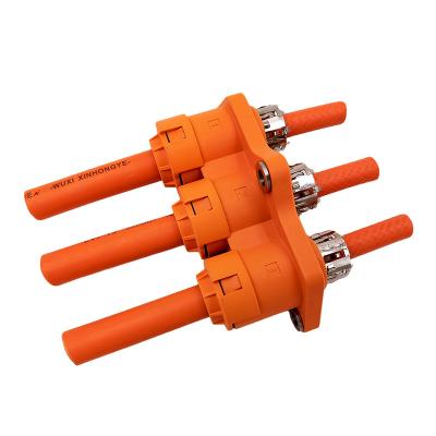 China Power Three-core Through-hole Connector For New Energy Electric Vehicle IPT Pass-through Connector Wire Harness for sale