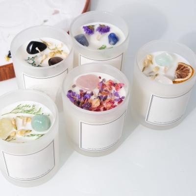 China Birthdays Sell Crystal Healing Aromatherapy Private Label Wholesale Soy Wax Scented Candles for sale