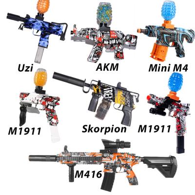 China 2022 eco-friendly material AKM 47 big water gel ball bead blaster gun maker P90 sandblaster for kids play sandblaster gun toy M416 for sale