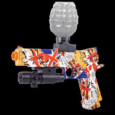 China Electronic Toy Outdoor Game Gel Splatter M1911 Sandblaster Gun in Yellow Graffiti with Paintball for Kids for sale