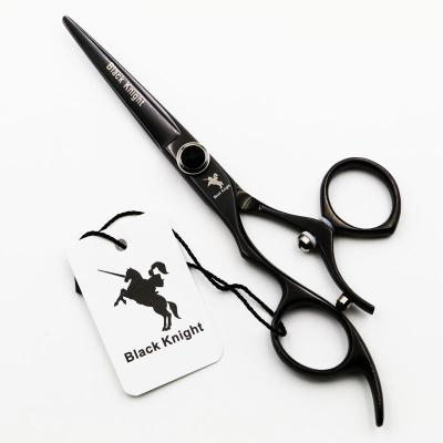 China Cutting Scissors 5.5 Inch Swivel Left Handed Scissors Barber Hairdressing Scissors Cutting Hair Professional Black Knight Rotary Haircut Shears for sale