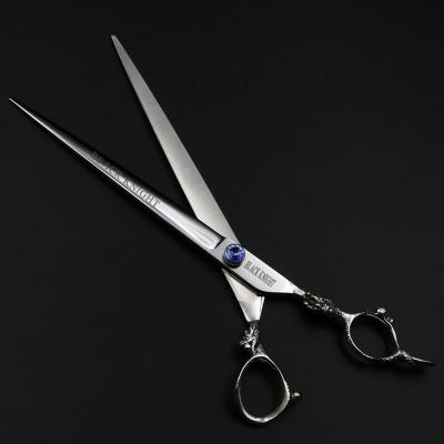 China Professional Stocked 9 Inch Pet Grooming Scissors Barber Hair Shears For Salon Dog Styles And Handle Dragon Animals for sale