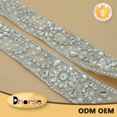 China Wholesale Luxurious Flatback Pearl Rhinestone Fancy Crystal Trim DH-1853 for sale