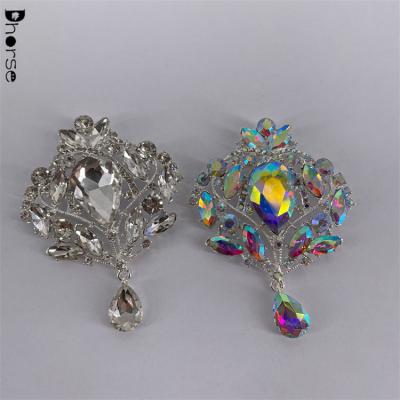 China Diamante jewelry fashion luxury custom shiny crystal brooches for sale