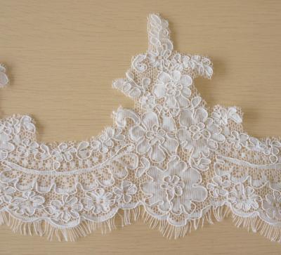 China Sustainable Hot Sale Polyester Embroidery Lace Trim For Women Dress for sale