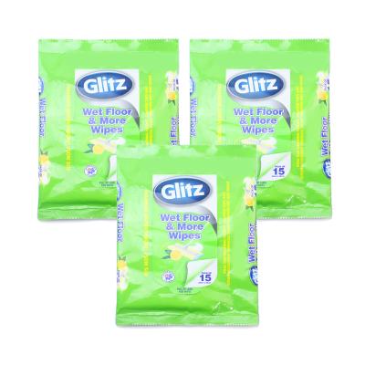 China 15PCS Sustainable Non Woven Spunlace Kitchen Wet Wipes Function Disposable Cool Floor Cloth for sale