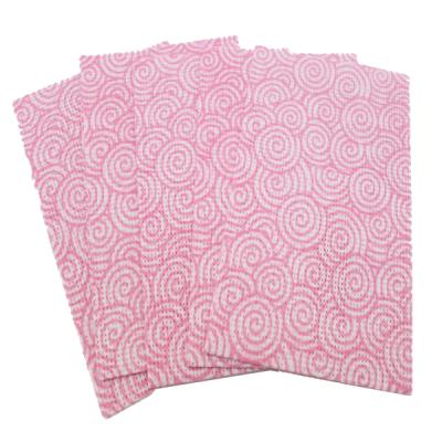 China Viable Shijie 15 Years Manufacturer 5PCS Cloud Pattern Household Disposable Pink Cleaning Cloth Wipes Cloth Cloths for sale