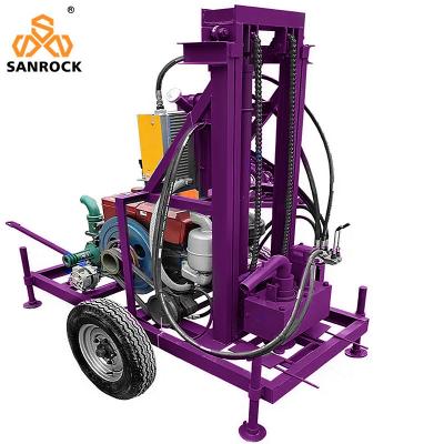 China Water Well Drill Rig Diesel Engine Portable Water Drilling Machine Trailer Mounted Water Well Drilling Rig for sale