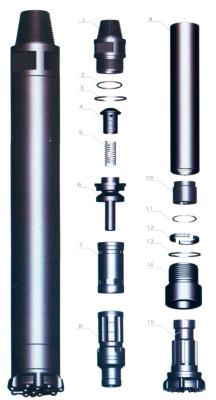 China Hammer-und Stückchen-schwarzer Diamant-BD-Wasser-Brunnen Schmieden Dth und Bergbau-Bohrung zu verkaufen