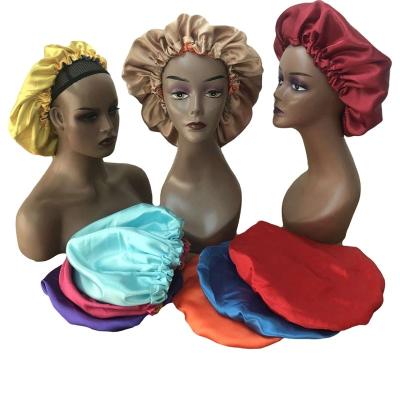 China European and American Style Double Layer Reversible Silk Hoods and Satin Hair Wraps Sleep Hoods with Logo Custom for sale