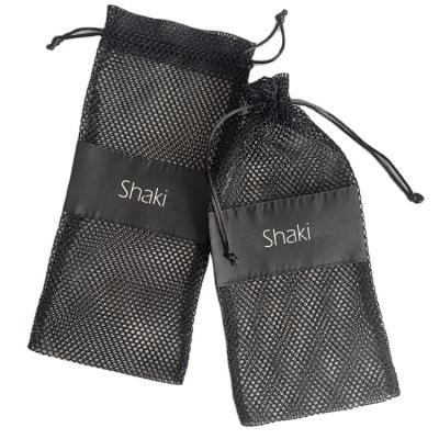 China Fabric Packing Gift Bag Skin Care Packaging Wholesale Black Mesh Bags With Drawstring for sale