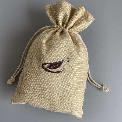 China Tea Packing Hot Sale Custom Logo Tea Packaging Jute Drawstring Pouch for sale