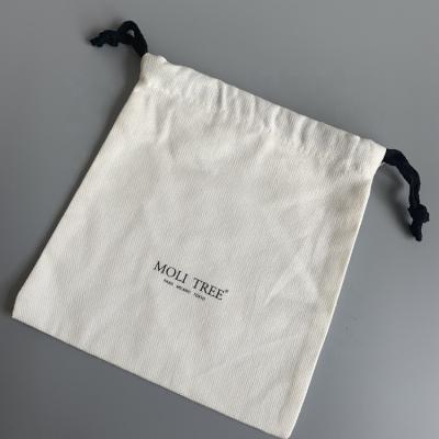 China Wholesale Custom Recyclable Logo Canvas Makeup Pouch Calico Small Drawstring Bags With Ribbon for sale