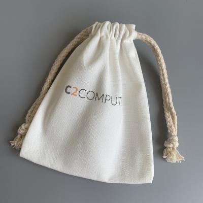 China Recyclable Canvas Drawstring Bag Small Gift Bags Custom Logo Drawstring Bag for sale