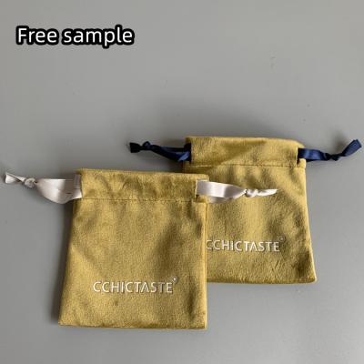 China Recyclable Custom Printed Velvet Lip Gloss Pouch With Ribbon Mini Soft Velvet Pouch For Jewelry for sale